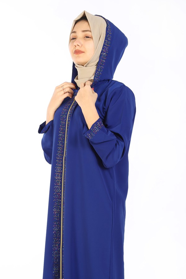 Teen Girl's Hooded Saxe Full Coat