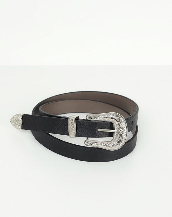 Women's Buckle Black Belt