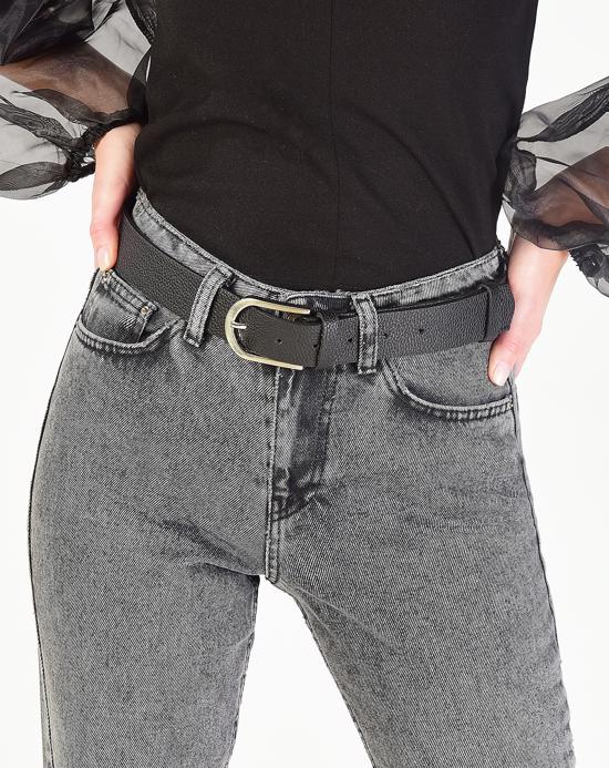 Women's Buckle Black Belt