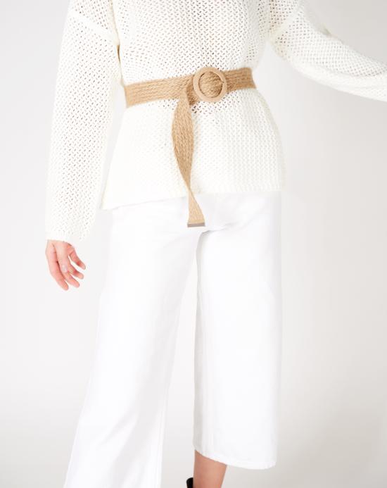 Women's Buckle Straw Belt