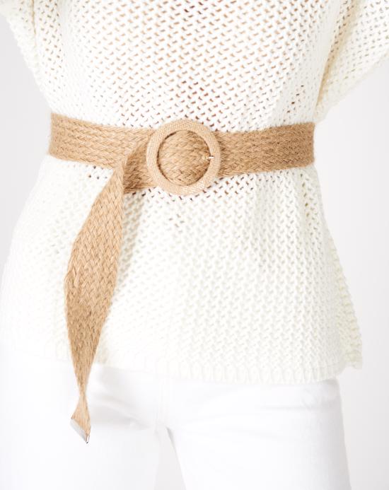 Women's Buckle Straw Belt