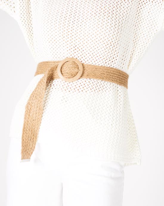 Women's Buckle Straw Belt