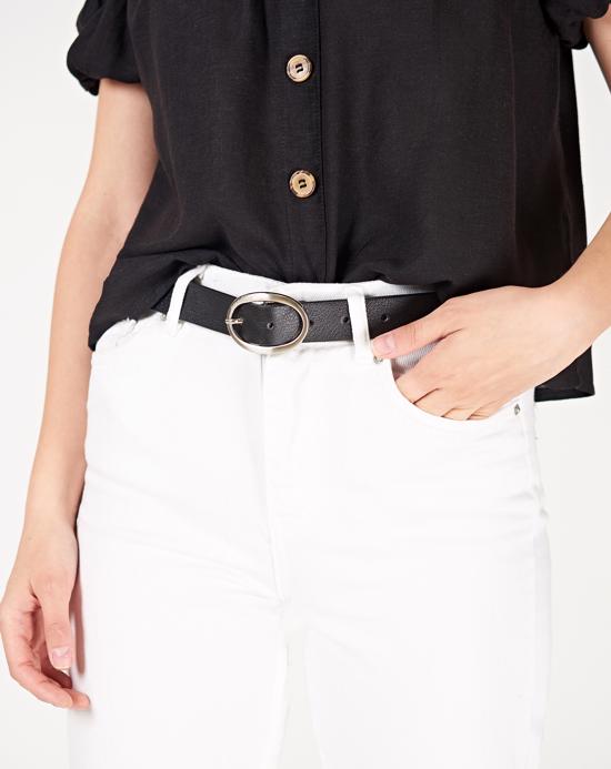 Women's Buckle Black Belt