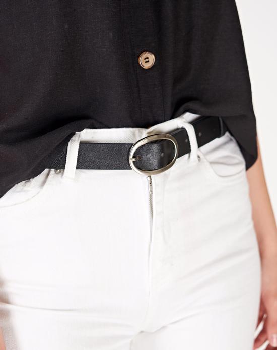 Women's Buckle Black Belt