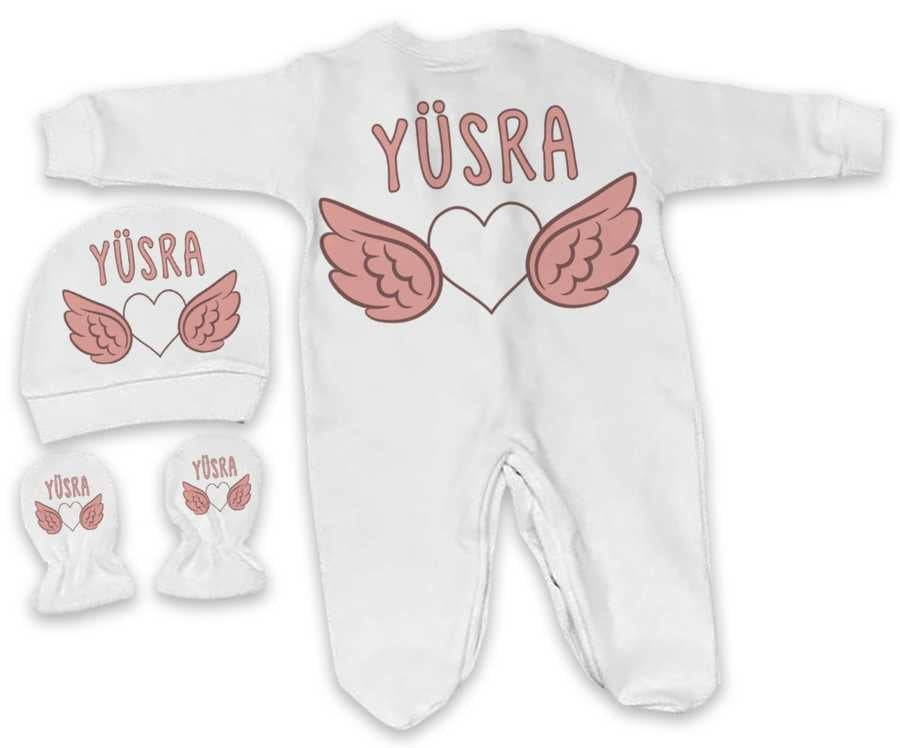 Baby Girl's Personalized White Romper Set