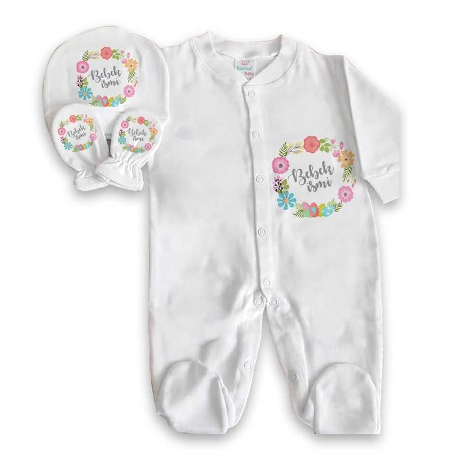 Baby Girl's Personalized White Romper Set