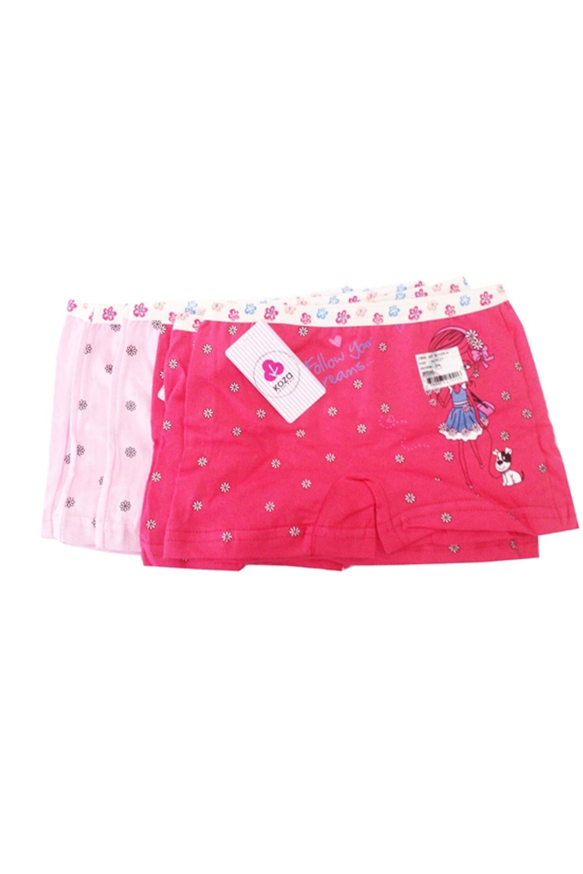 Girl's Patterned Cotton Boxer- 6 Pieces