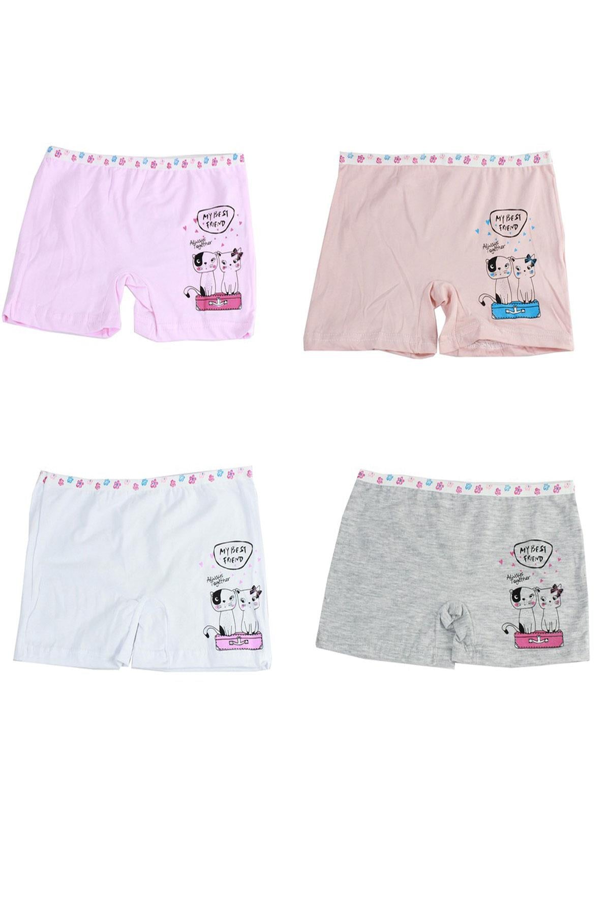 Girl's Patterned Cotton Boxer- 6 Pieces