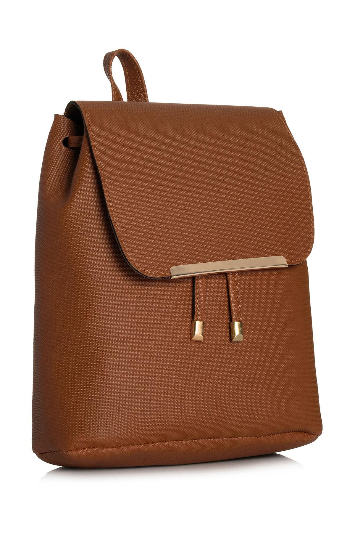 Women's Zipped Bronze Backpack