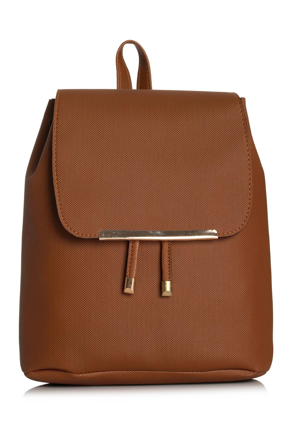 Women's Zipped Bronze Backpack