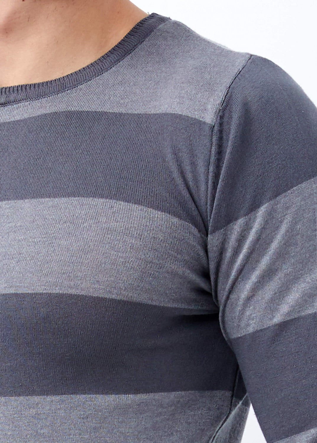 Men's Dark Grey Slim Fit Light Sweater