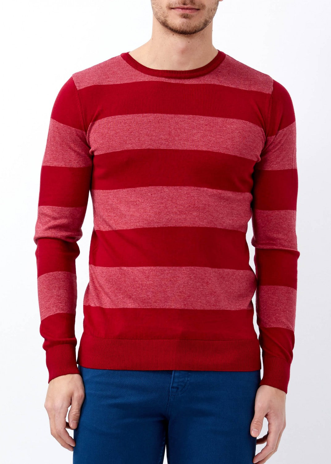 Men's Claret Red Slim Fit Sweater