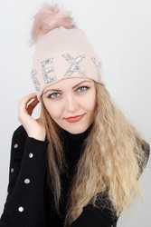 Women's New Season Shiny Gemmed Bobble Beanie