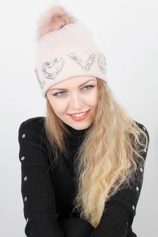 Women's New Season Shiny Gemmed Bobble Beanie