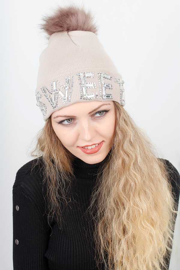 Women's New Season Shiny Gemmed Bobble Beanie