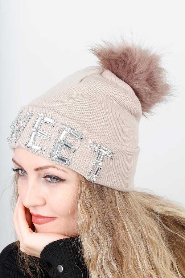 Women's New Season Shiny Gemmed Bobble Beanie