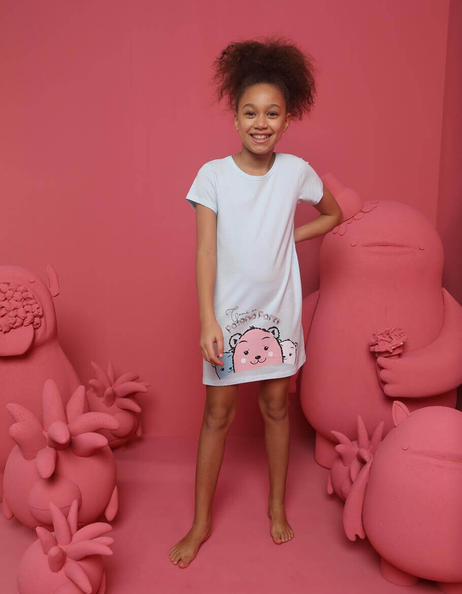 Girl's Bear Print Nightgown
