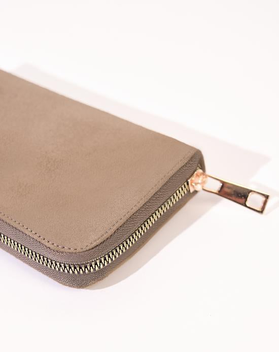 Women's Zipped Mink Suede Wallet