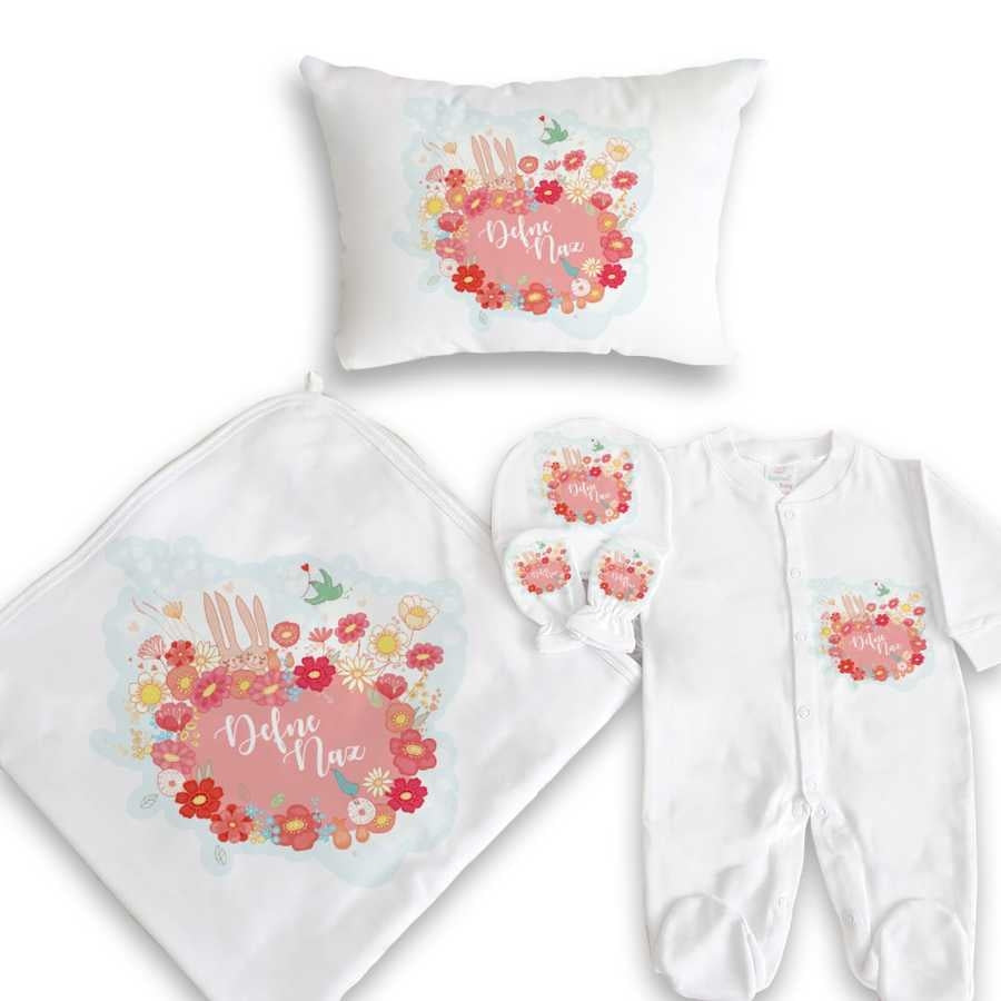 Baby Girl's Printed Newborn Gift Set