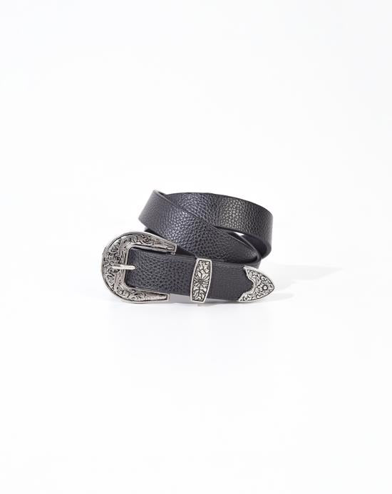 Women's Buckle Black Belt