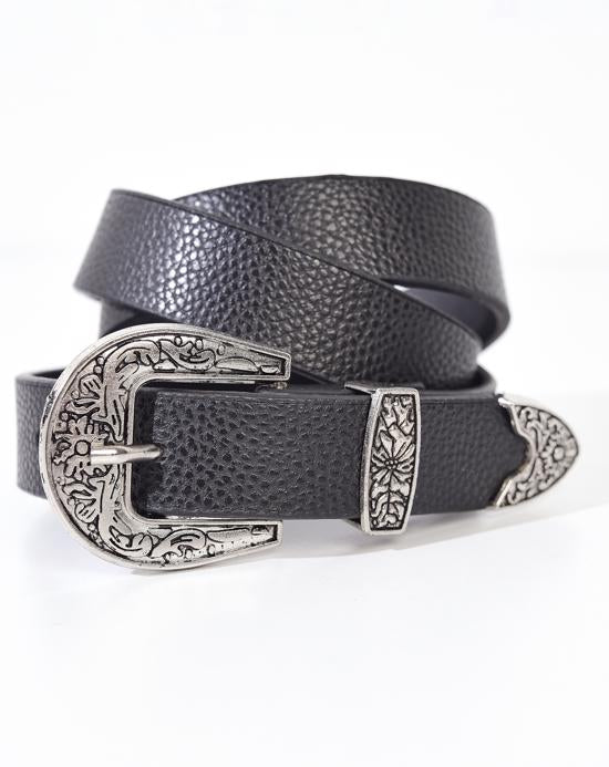 Women's Buckle Black Belt